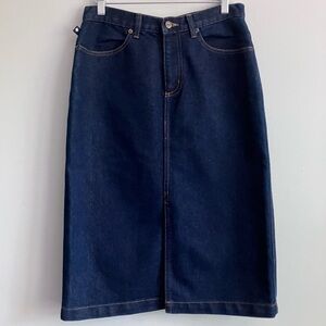 INTERSTATE JEANS Dark Denim Midi Pencil Skirt Size 9 (Measures Like and 8)